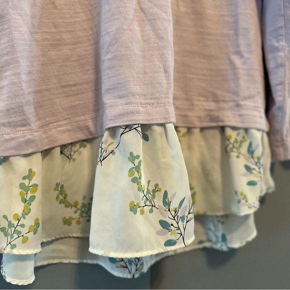LOFT - Lavender Knit Top With Floral Hem (Size S) - Picture 5 of 12